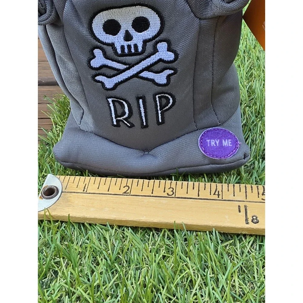 Hyde & Eek!Halloween Animated Sound Bat On Tombstone Stuffed Tabletop Decoration